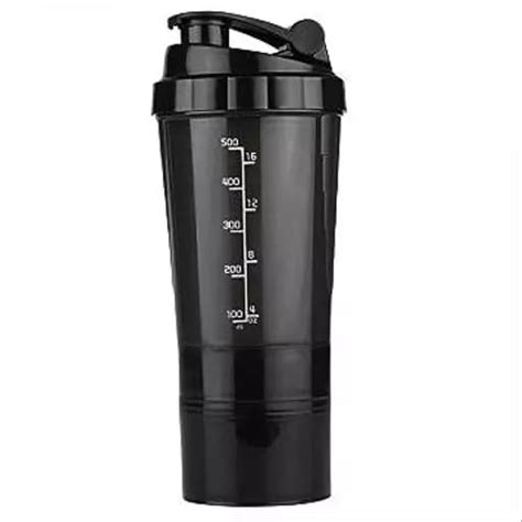 Black Shaker Blender Bottle for Whey Protein Mix, Cycling, Gym Water ...