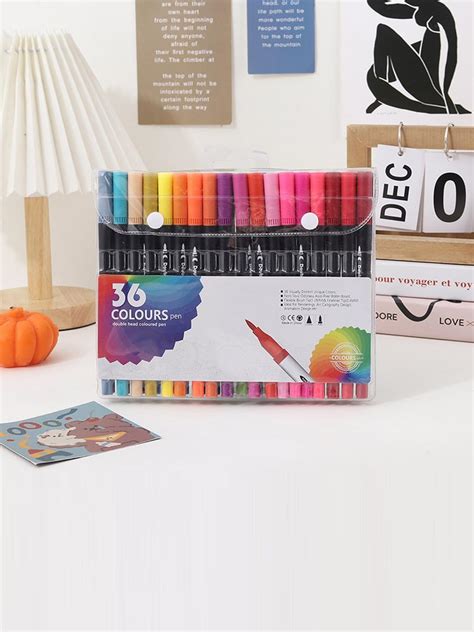 Qatalitic Dual Tip Brush Pens - 36 Color Felt Tip Pen Set with Finelin