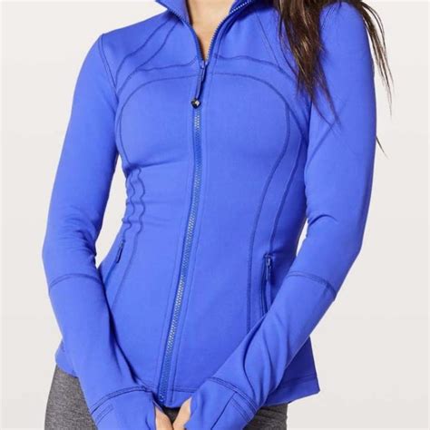 Blue LULU LEMON Zip Up Jacket Electric Blue Worn... - Depop