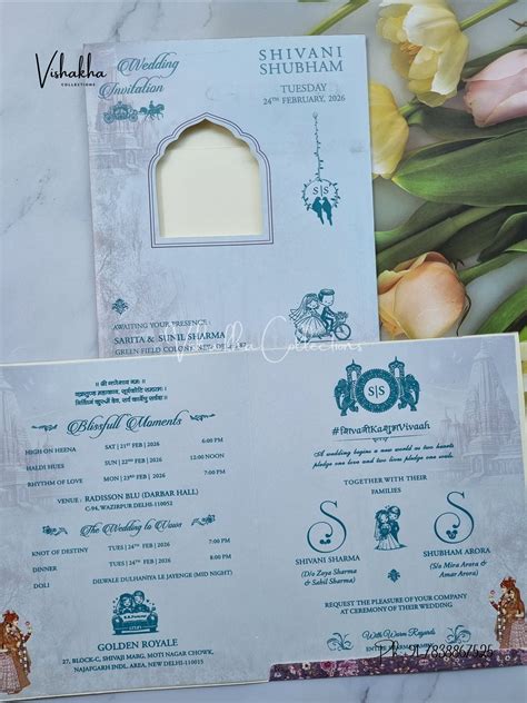 Barat Hathi Hindu Sikh invitation Cards ATS-9260 – Vishakha Collections