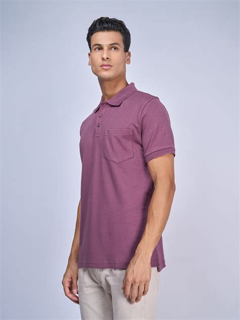 Unibro Mens Liquid Polo T-Shirt with Pocket Heather Rose