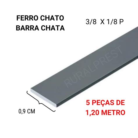 Barra Chata / Ferro Chato 3/8 X 1/8 - 5 Peças De 1,2 Metro - Escorrega ...