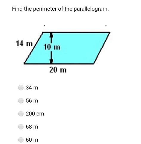 Parallelogram Perimeter Formula