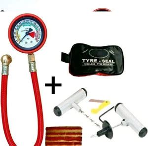 PRIDE Analog 200PSI Tire Pressure Gauge with FREE JK-KIT SET Tubeless ...