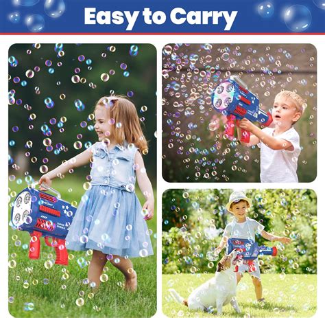 Buy EagleStone Bazooka Bubble Gun for Kids Adults, 4 Motors Bubble ...