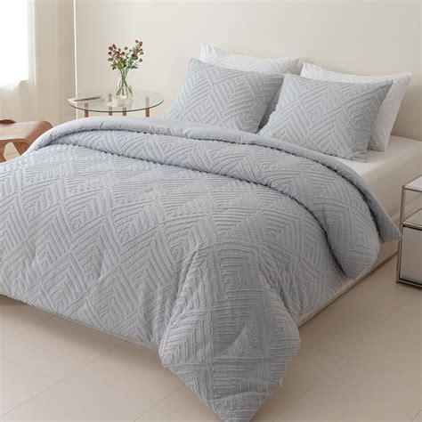 Amazon.com: SLEEPBELLA Light Grey Queen Comforter Set, Boho Bedding ...