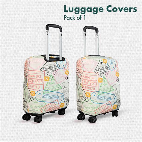 Buy Stamp Print Small Size Luggage Cover | Buttons To Tighten The Cover ...