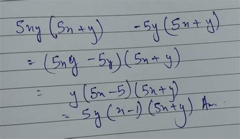FACTORISE:-5xy (5x+y)-5y(5x+y)Pls It's urgent - Brainly.in