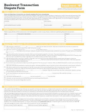 Fillable Online Bankwest Transaction Fax Email Print - pdfFiller