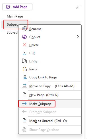 Image result for How to Add Link to Sub Page OneNote