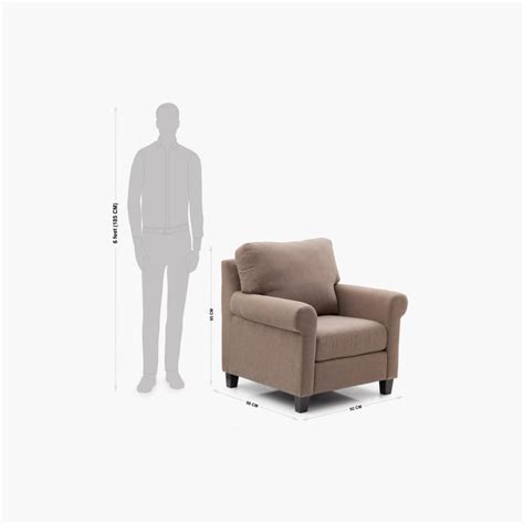 Buy Portclair Hawai Fabric 1-Seater Sofa - Brown from Home Centre at ...