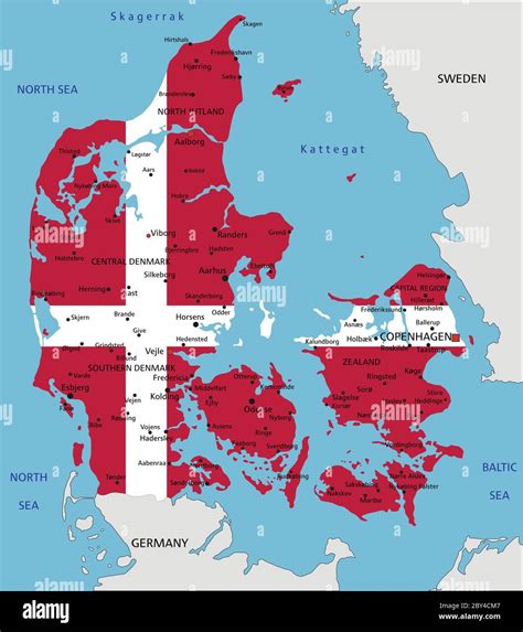 Detailed Political Map Of Denmark Ezilon Maps