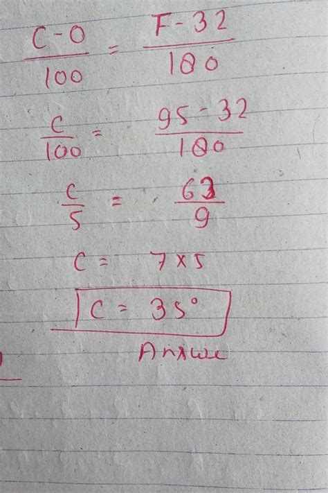 Convert 95° F° to C° ( convert farenheit to celcius. - Brainly.in