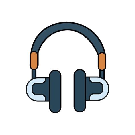 Vector earphone illustration design modern style clean lines ...