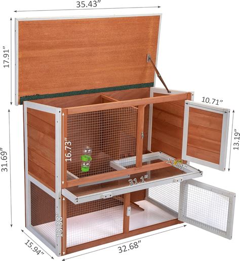 Buy COZIWOW Indoor/Outdoor Rabbit Bunny Hutch for Multiple Small Pets ...