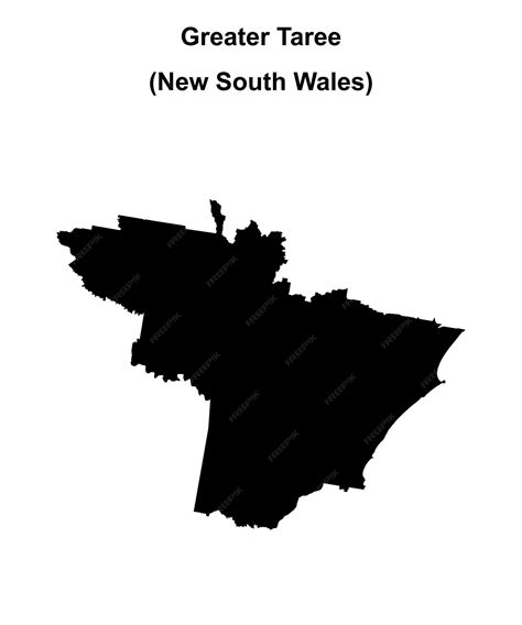 Greater taree new south wales blank outline map | Premium Vector