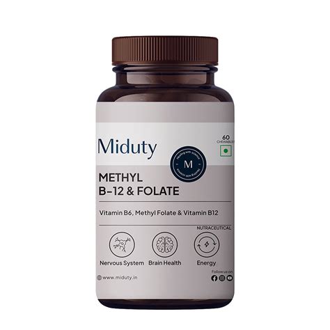 Miduty Vitamin B12 Methyl Folate Fast Absorption Methylcoblamin Vitamin ...