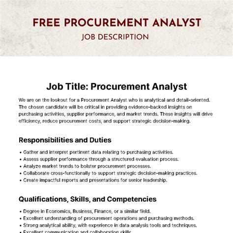 Analyst Of Procurement