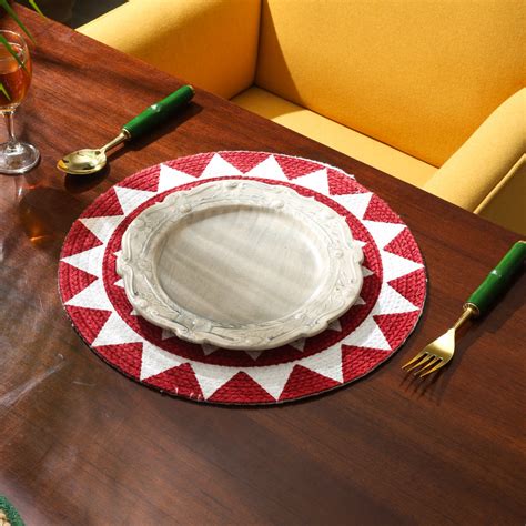 Braided placemat-Red and White – Revive Home