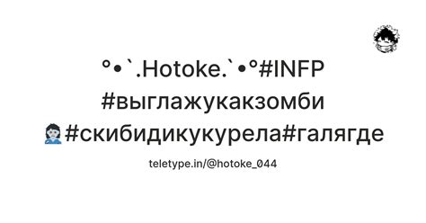 Hotoke.`•°#INFP #выглажукакзомби🧟‍♀️#скибидикукурела#галягде — Teletype