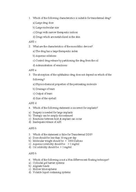 Ndds mcqs - MCQS - Which of the following characteristics is suitable ...
