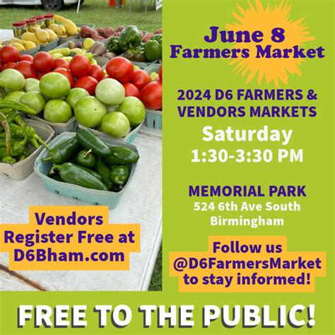 1st D6 Farmers Market of 2024 Is June 8! | District 6 Birmingham, Alabama