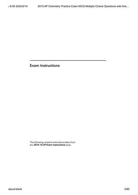 SOLUTION: 2015 ap chemistry practice exam mcq multiple choice questions ...