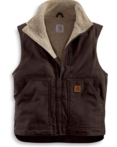 Carhartt Sherpa Lined Sandstone Duck Work Vest | Boot Barn