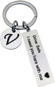 MOHIT CRAFT V latter Drive Safe Keychain Gifts for Boyfriend Couple ...