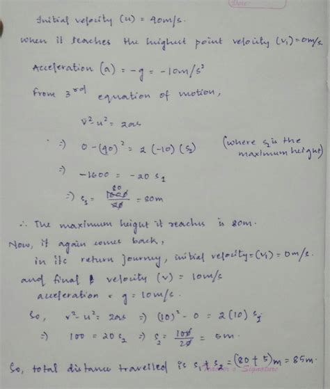 A stone is thrown vertically upward with a velocity of 40m/s and ia ...
