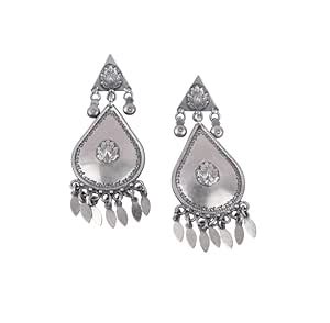 Buy Shyle Women’s 92.5 Sterling Silver Oxidised Tribal Drop Earrings ...