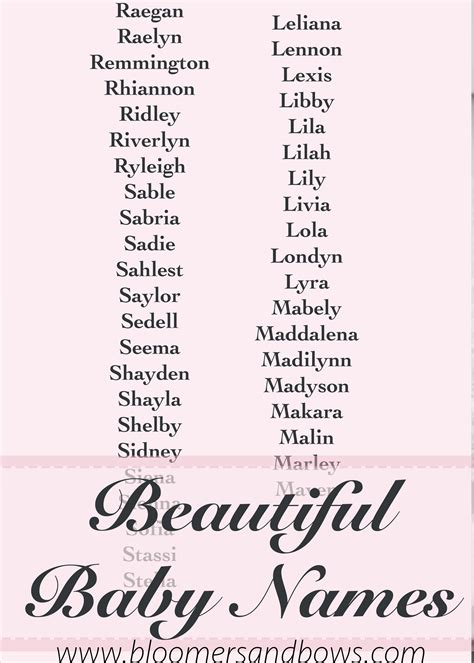 Cute Girl Names Unique