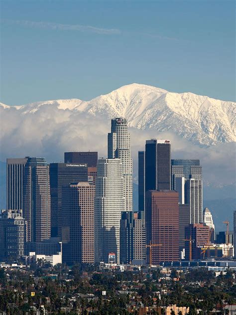 Download Stunning aerial view of Los Angeles skyline at sunset ...