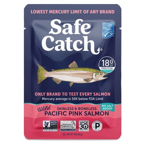 Safe Catch Wild Pacific Pink Salmon, Boneless & Skinless, No Salt Added ...