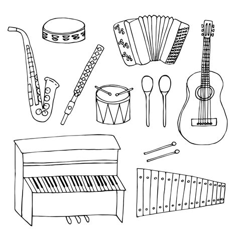 Musical Instruments Drawing 的图像结果