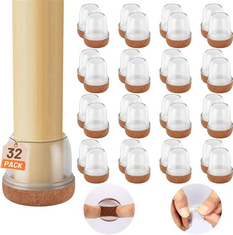 32 PCs Chair Leg Protectors for Hardwood Floors, Extra Thicken Chair ...