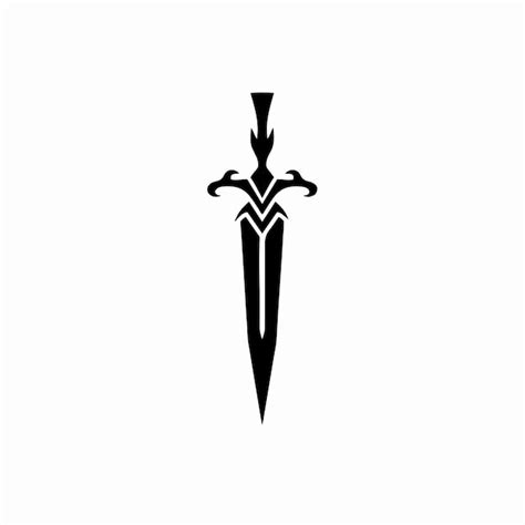 Pugnale simbolo logo tatuaggio design stencil illustrazione vettoriale ...