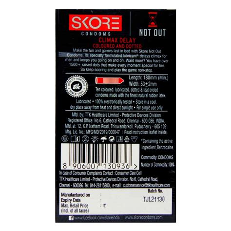 Skore NotOut Condoms, 10 Count Price, Uses, Side Effects, Composition ...