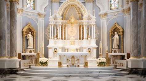 Premium Photo | Sanctuary catholic church altar