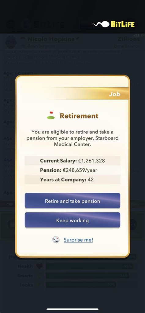 my highest salary from a non-famous job (brain surgeon) : r/BitLifeApp