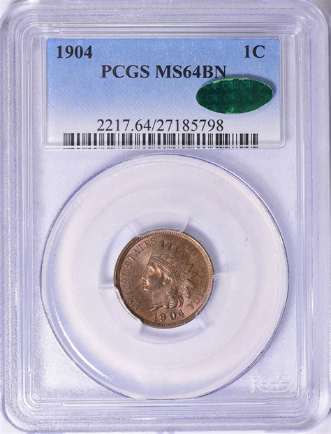 1904 Indian Cent PCGS MS-64 BN (CAC Green) (Item 1724784 ...