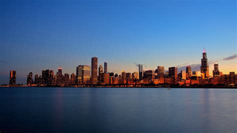 城市风光 芝加哥繁华 建筑 夜晚 炫丽 风景大片壁纸(风景静态壁纸) - 静态壁纸下载 - 元气壁纸