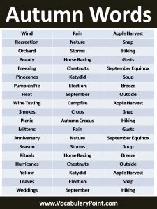 List of Beautiful Autumn Words - Vocabulary Point