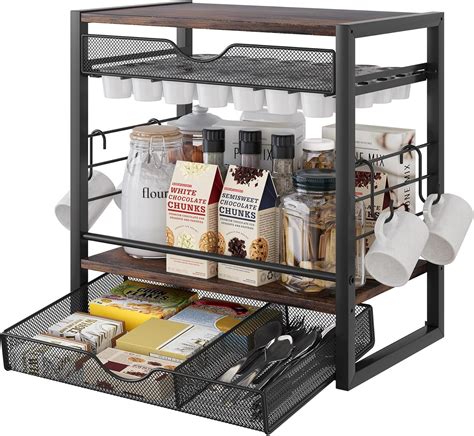 Amazon.com: TQVAI Coffee Bar Organizer for Countertop 3-Tier 70 ...