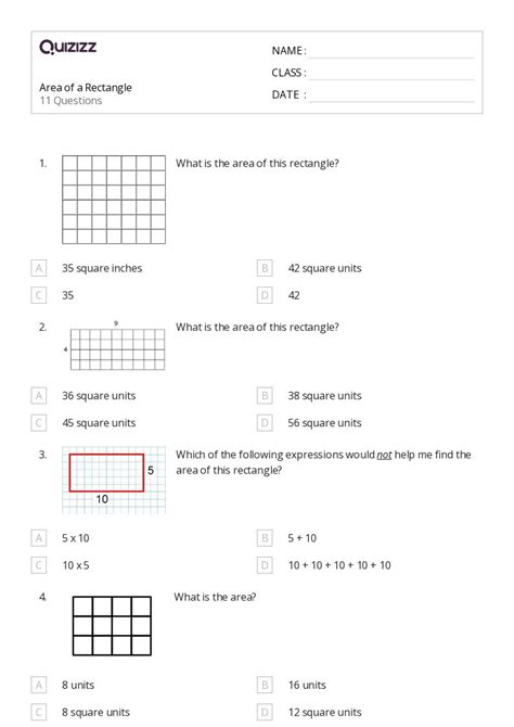 50+ Area of a Rectangle worksheets for 3rd Class on Quizizz | Free ...