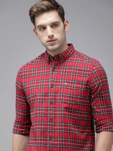 THE BEAR HOUSE Men Checkered Casual Black, White, Red Shirt - Buy THE ...