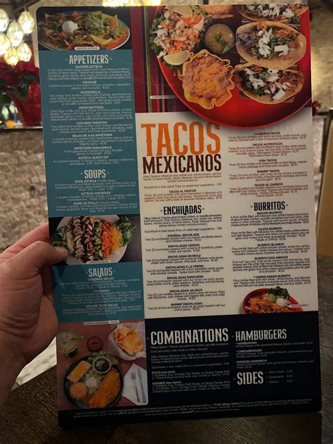 Carta de Azteca Mexican Restaurant, Federal Way, S 320th St