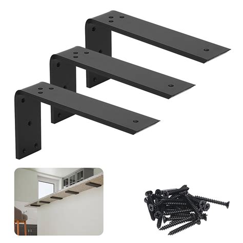 Snapklik.com : Countertop Support Brackets, 3-Pack 12" Solid Heavy Duty Steel Hidden L-Shaped ...