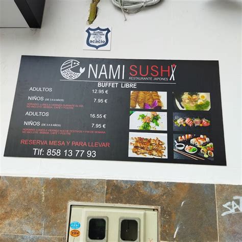 Carta de NAMI SUSHI BAR Buffet libre, Granada