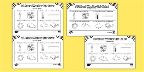 Kindergarten All About Weather Exit Ticket